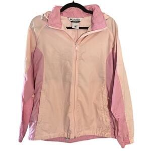 Columbia Women's Lightweight Jacket Windbreaker Medium Two Tone Pink Packable